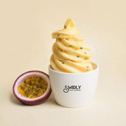 Passion fruit swirl ice cream